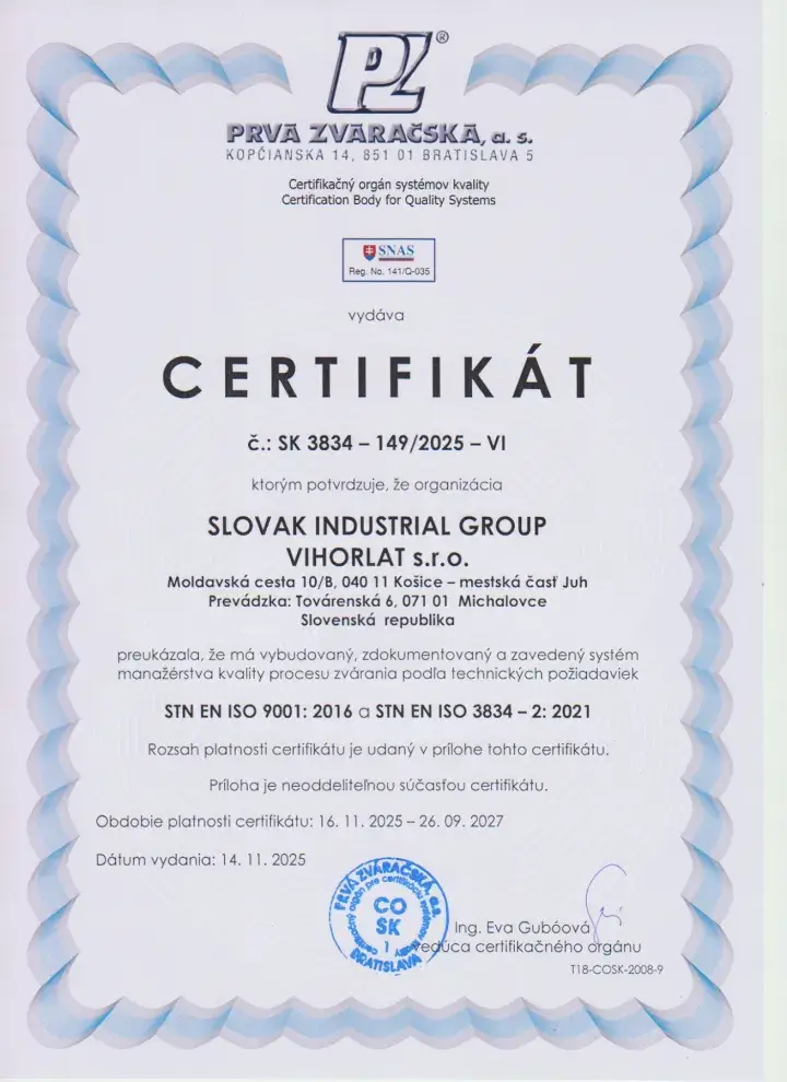 Náhľad prvej strany dokladu STN EN ISO 3834-2:2021