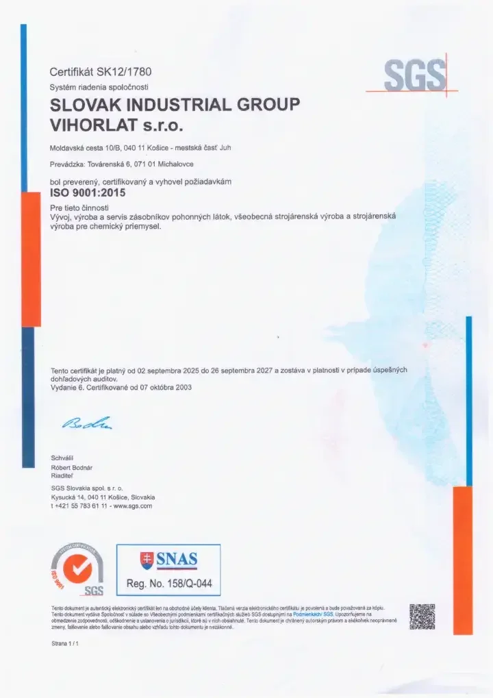 Náhľad prvej strany dokladu ISO 9001:2015